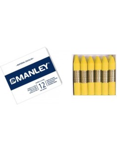 C 12 CERAS MANLEY UNICOLOR Nº4 AMARILLO CLARO